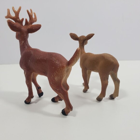 1998 Safari Ltd Stag And Doe Deer Lot Vintage Figures - Picture 4 of 16